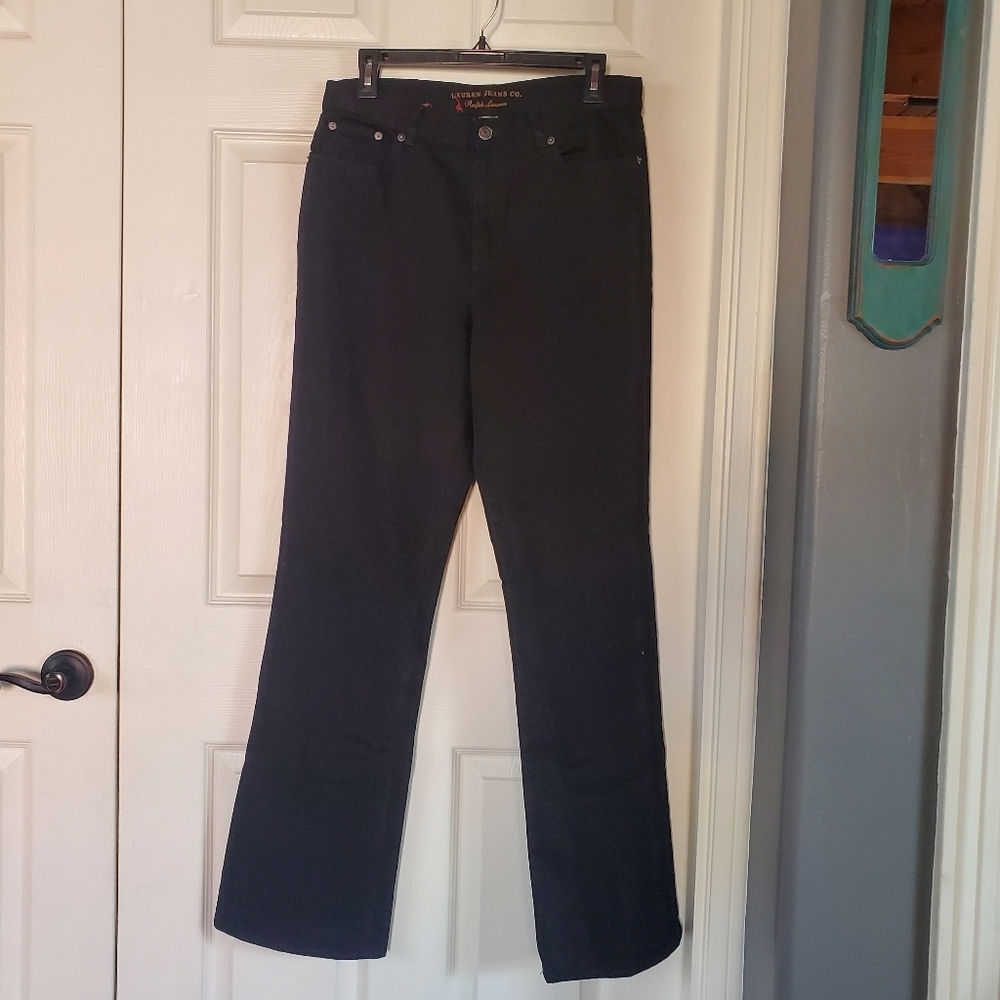 Laure Ralph Lauren Classic Bootcut Black Denim Jeans High-rise Size 10